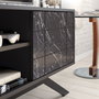 Hanah Home Soporte de TV Negro y Mármol con Diseño Industrial